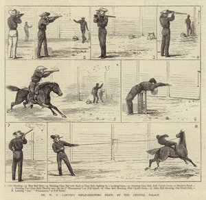 Dr. W F. Carvers præstationer med riffelskydning i Crystal Palace af Alfred Chantrey Corbould